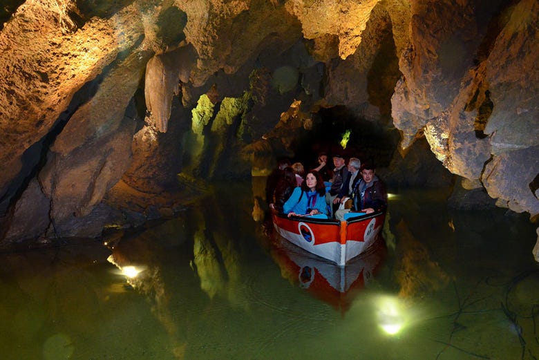 Cruising through the caves on a boat trip