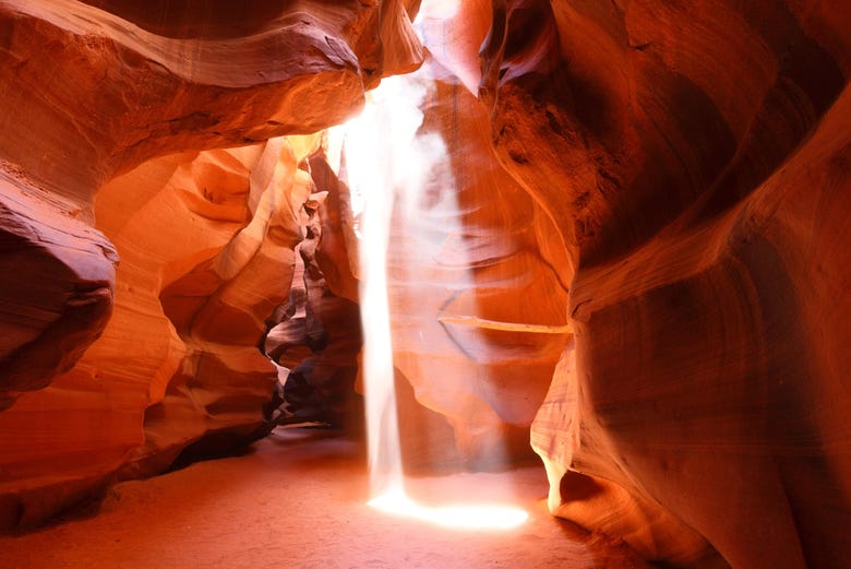 Rays of light in the Antelope Canyon