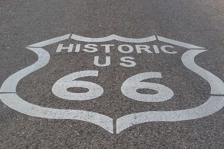La chaussée de la Route 66