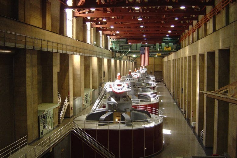 Barrage Hoover, salle des turbines