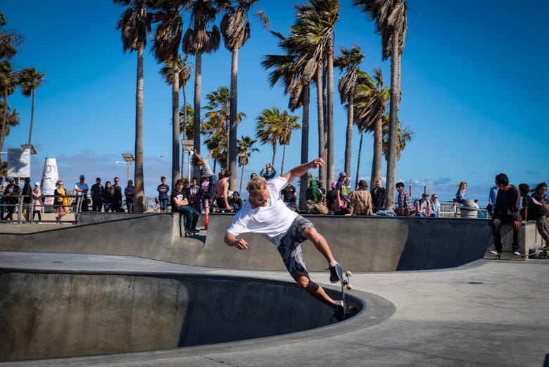 Un skate parc dans Santa Monica