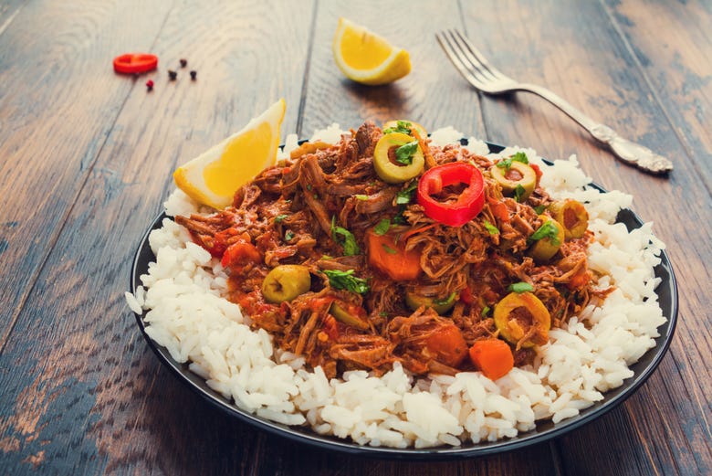 Ropa Vieja, one of the most typical Cuban dishes