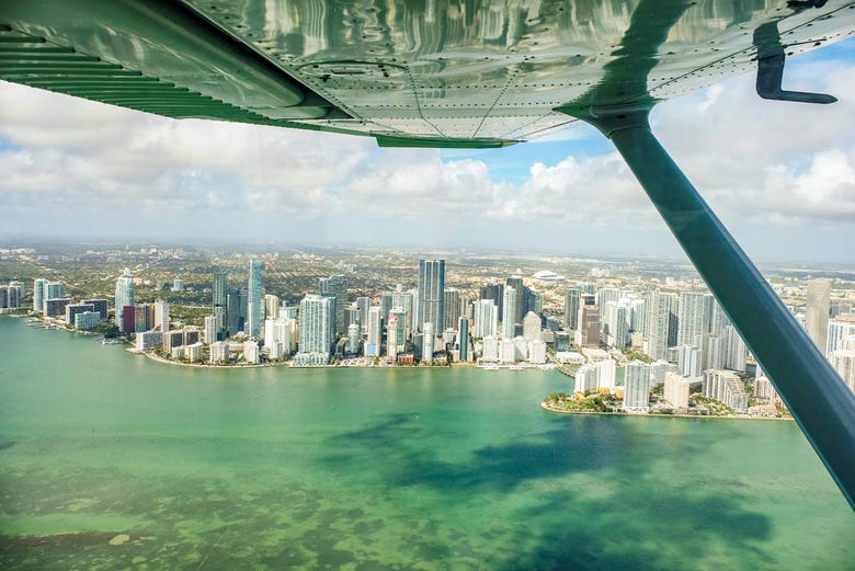 Vistas de Miami desde la avioneta
