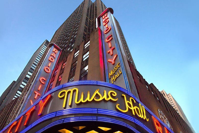 Outside the iconic Radio City Music Hall