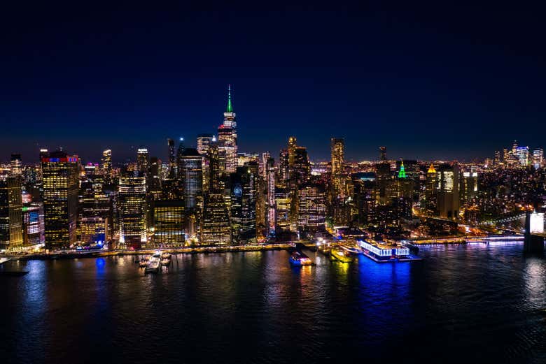New York la nuit vue d'en haut