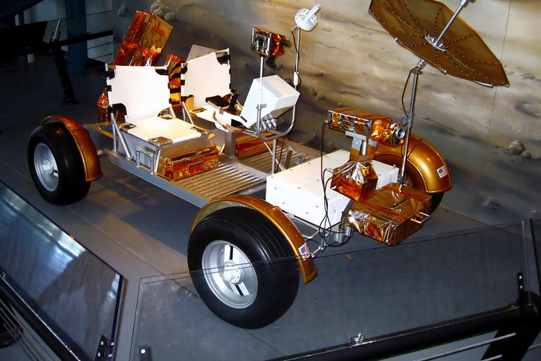 A moon buggy at the Kennedy Space Center