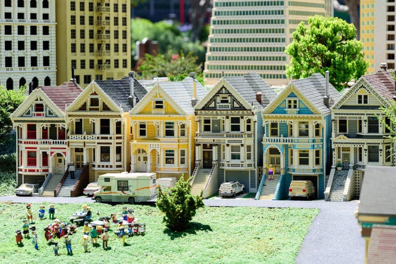 San Francisco's Painted Ladies made of LEGO