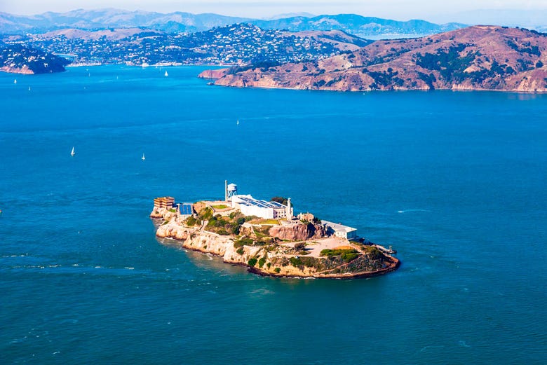 Views of Alcatraz from the seaplane