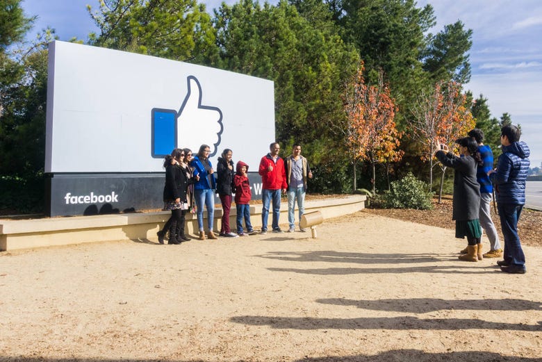 Posing at Facebook in Silicon Valley