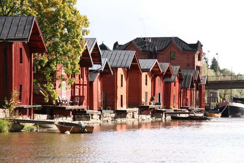 Typical red houses of Porvoo