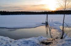 Sauna finlandesa + nadar no lago gelado Jeris