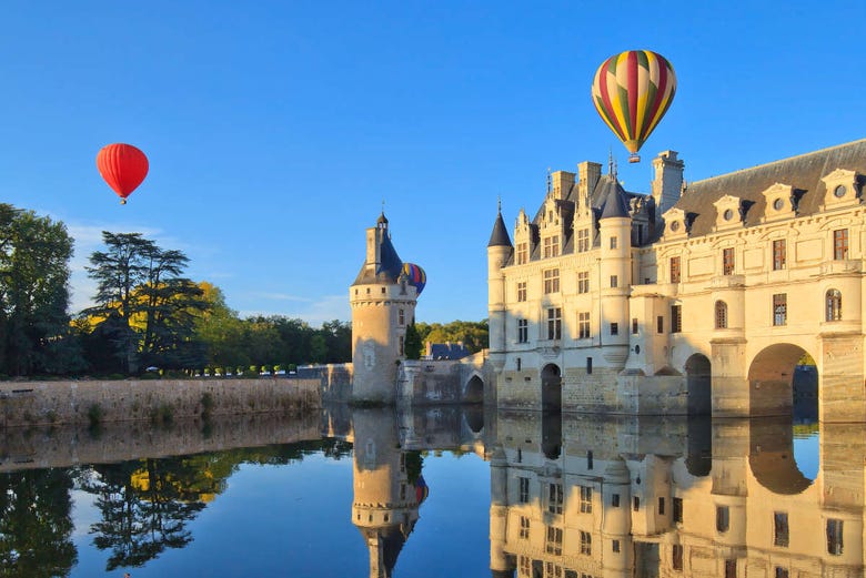 Viendo los Castillos del Loira desde el globo