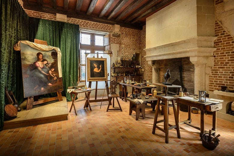 No estúdio de Leonardo da Vinci