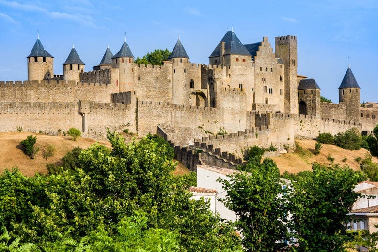 A panoramic view of the citadel of Carcasonne