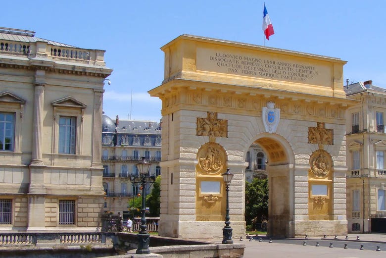 The Porte du Peyrou, a triumphal arch in Montpellier
