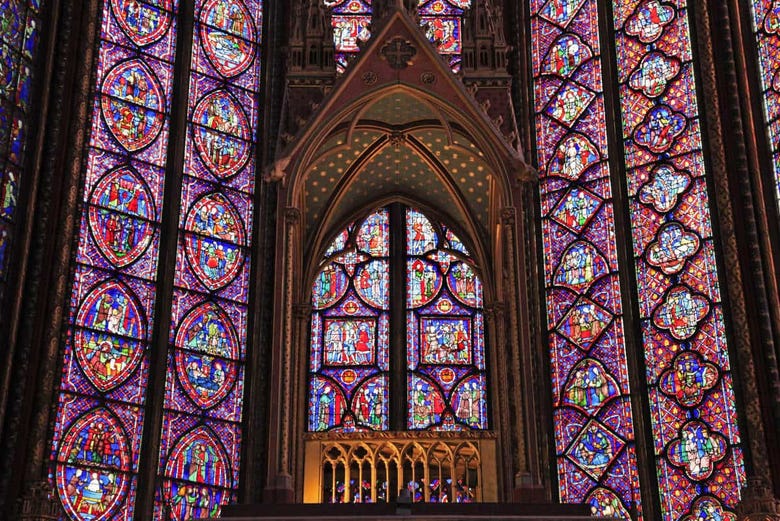 Stained glass windows at the Sainte-Chapelle