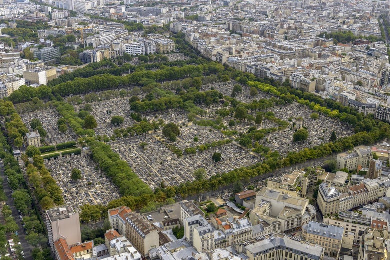 An aerial view of the Cemetery