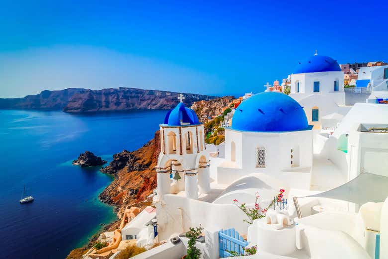 Vistas para o mar a partir de Santorini