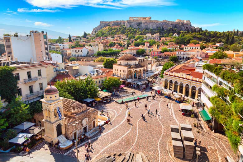 Praça Monastiraki, em Atenas