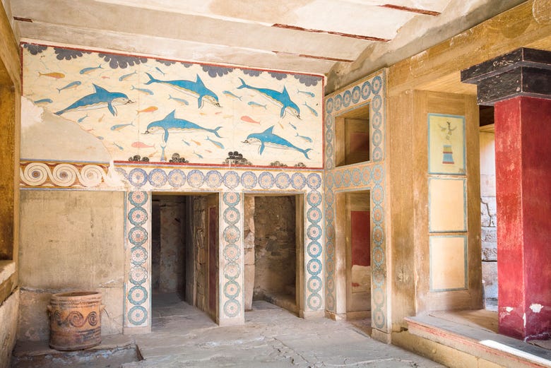 En el interior del Palacio de Knossos