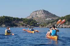 Balade en kayak le long de la côte de Rhodes
