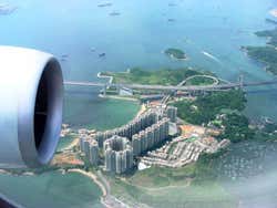 Flying over Hong Kong