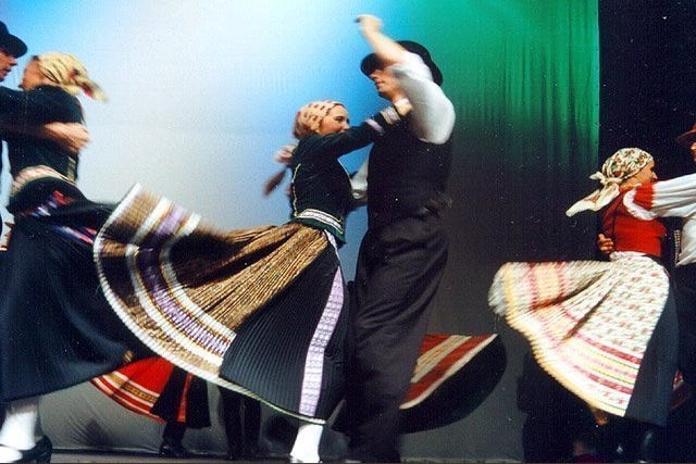 The colorful Hungarian folk dance