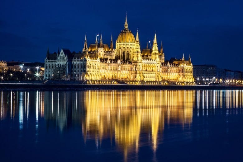 Hungarian Parliament lit up
