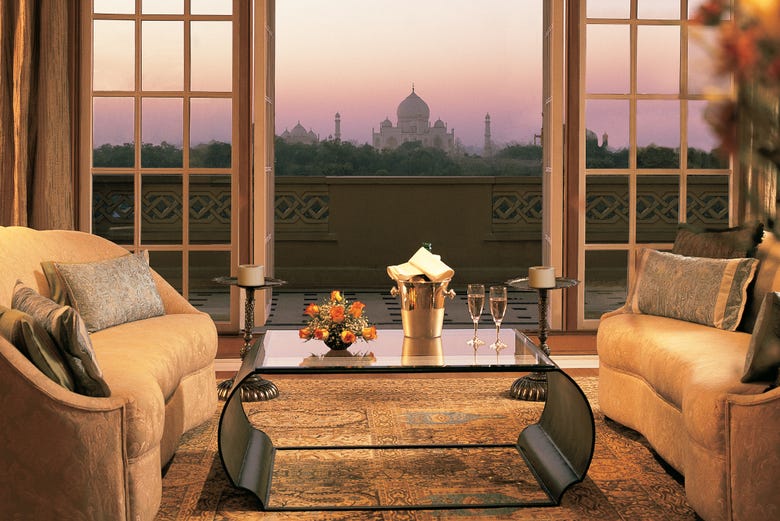 El Taj Mahal desde el hotel de Agra