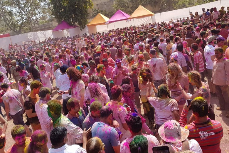 People enjoying the Holi Festival