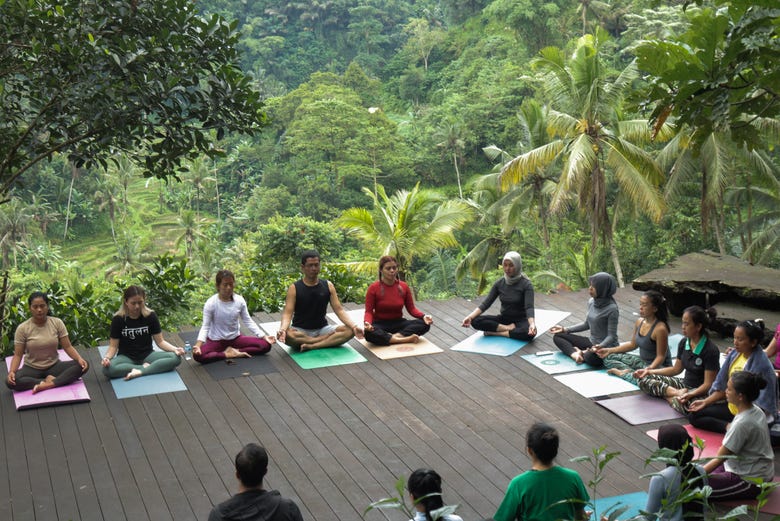 Meditating in a unique setting in Ubud