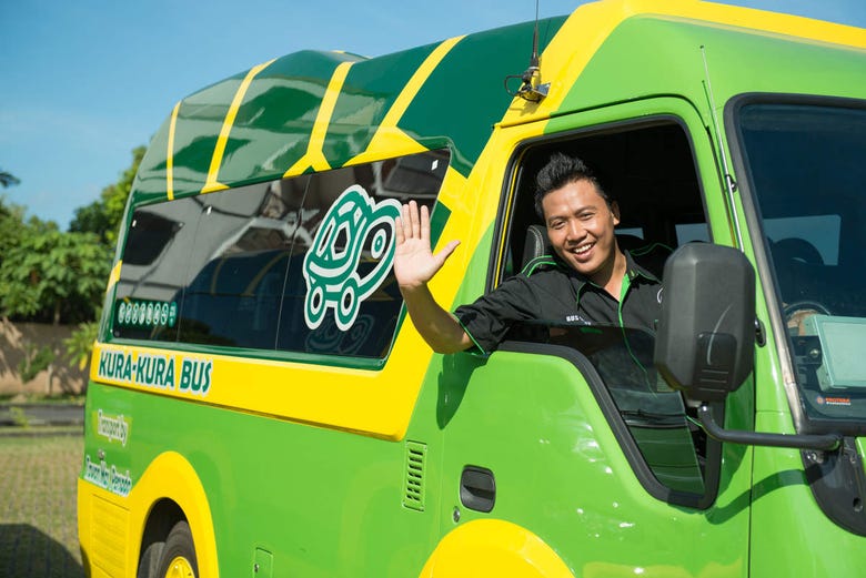 Driving the Bali tour bus