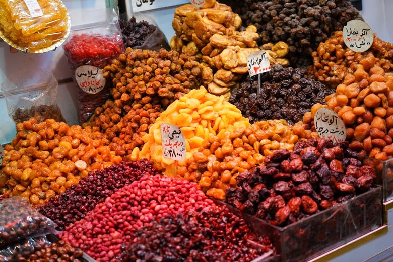 Productos del Gran Bazar de Teherán