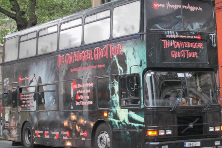 The Gravedigger Ghost Tour bus