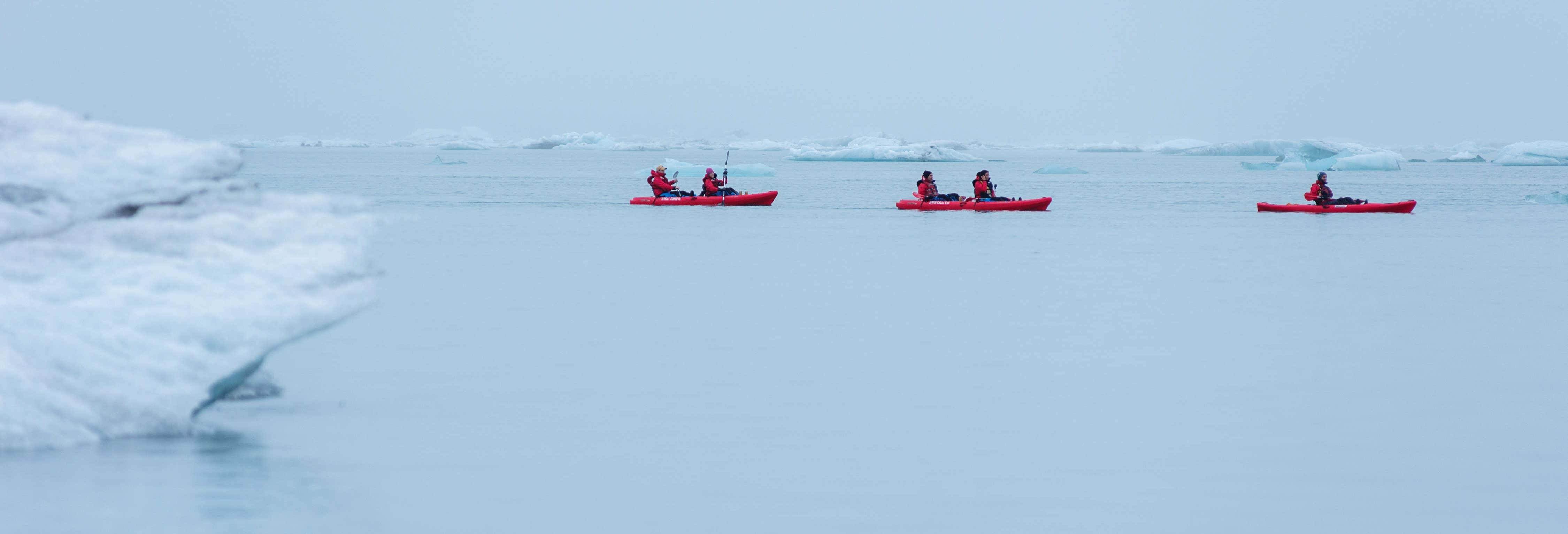 Tour en kayak por el glaciar Vatnajökull