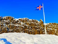 Flag in Thingvellir