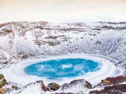 Panoramica di Kerið in inverno