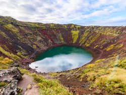 Panoramica di Kerið in estate