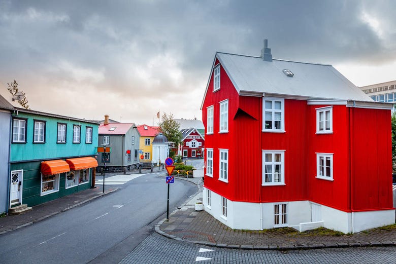 Typical street in Reykjavík