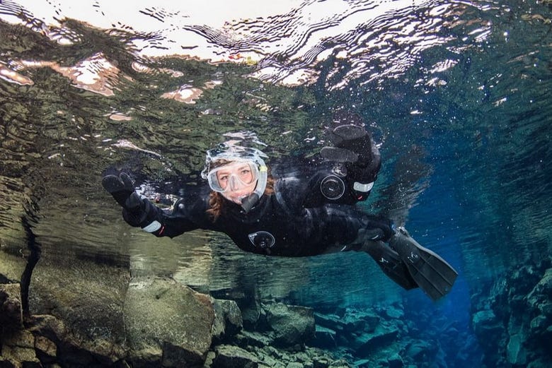 Snorkelling at Silfra fissure