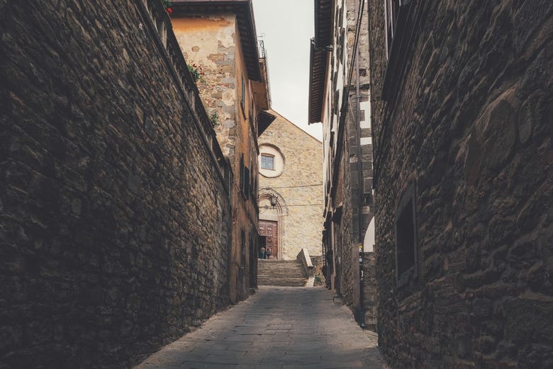 Le strade del centro storico di Cortona