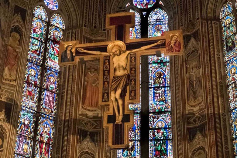 Donatello crucifix in Santa Croce
