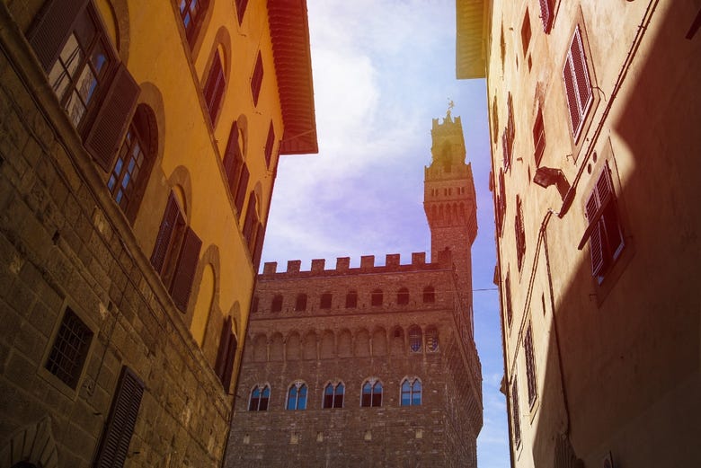 Palazzo Vecchio ao entardecer