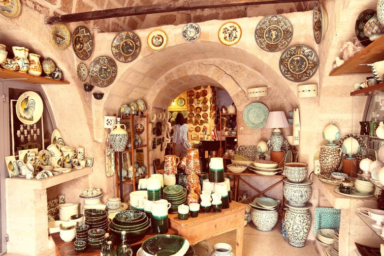Tienda de cerámica en Grottaglie