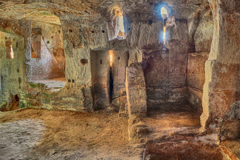 Inside the Sassi cave dwellings