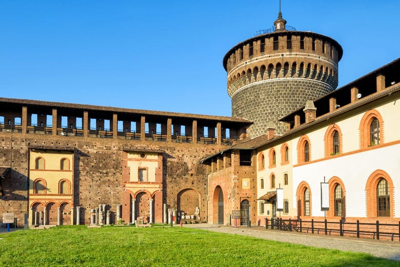 The courtyard of Sforza Castle