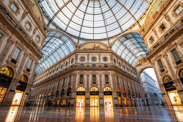 The glass-domed Galleria Vittorio Emanuele II