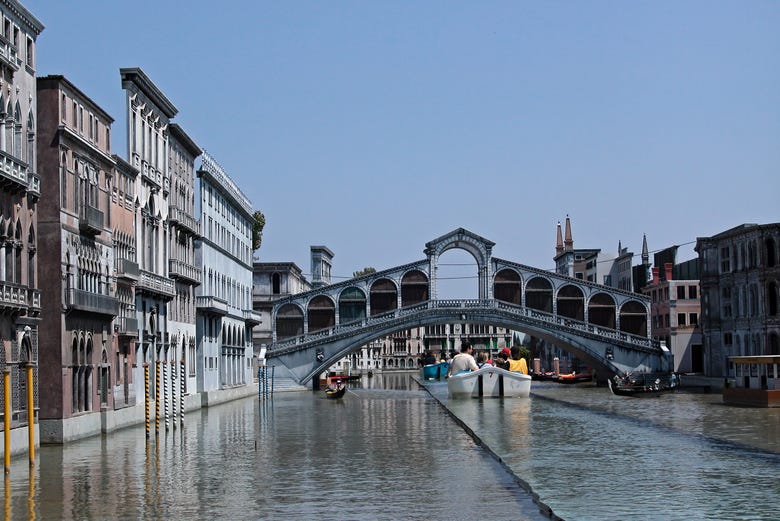 Recriação em miniatura do Grande Canal de Veneza