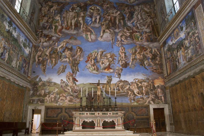 Juízo final, de Michelangelo, no altar da Capela Sistina