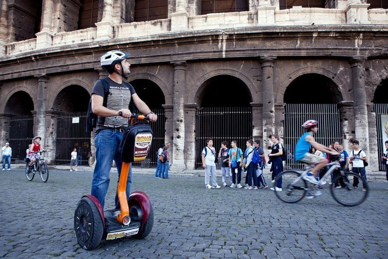 Admiring the Colosseum on the Segway Tour of Rome